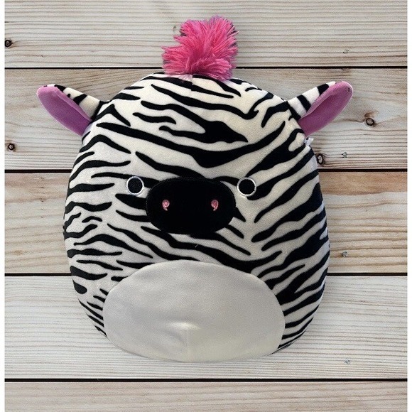 Squishmallows Other - Kellytoy Squishmallow 12" Tracey the Zebra Plush 2020 Black White Pink Mane Tail